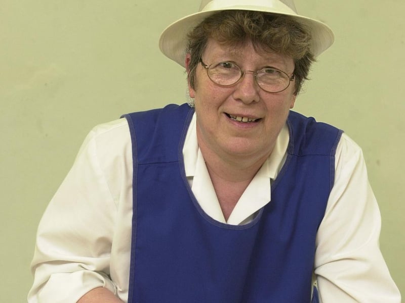 Do you remember dinner lady Maria Nancy? She was promoting healthy eating when this photo was taken in April 2001.