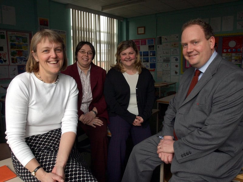 Learning leaders in February 2004. Pictured, from left, are Elaine Gelder, Helen Williams, Julia Coleman and Mark O'Neill.