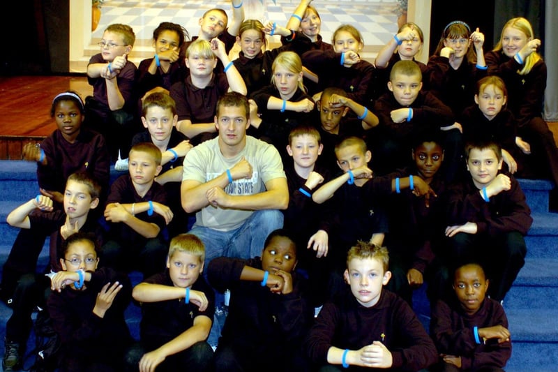 Leeds Rhinods legend Danny McGuire visited his old school in September 2005 to chat with pupils regarding bullying issues and hand out wristbands.