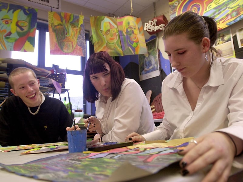Pictured are Year 10 art pupils pictured in January 2004.