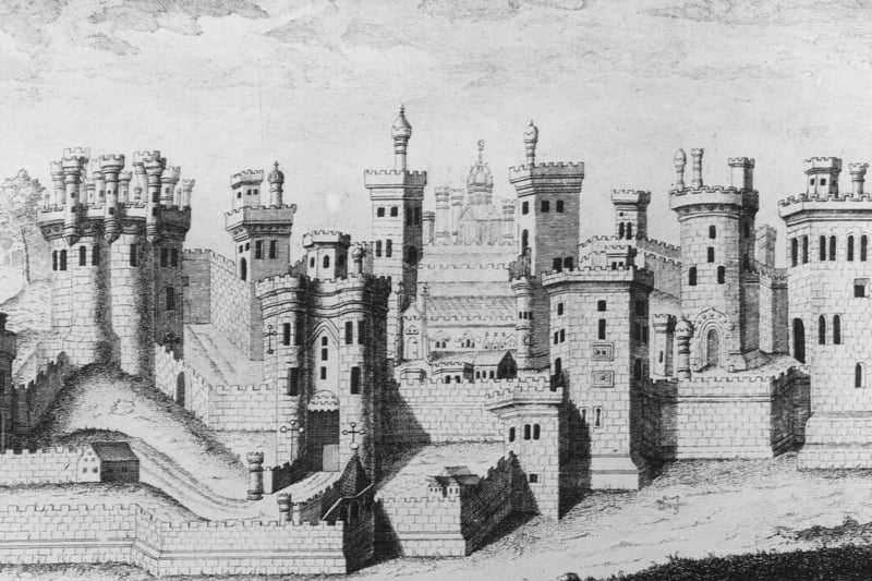 Pontefract Castle, Yorkshire, granted by William the Conqueror to Hildebert de Lascy, circa 1500.