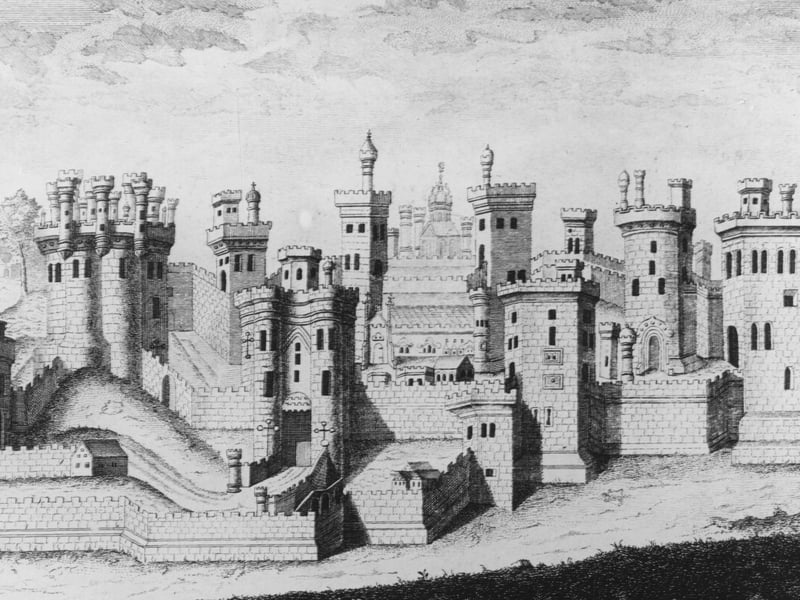 Pontefract Castle, Yorkshire, granted by William the Conqueror to Hildebert de Lascy, circa 1500.