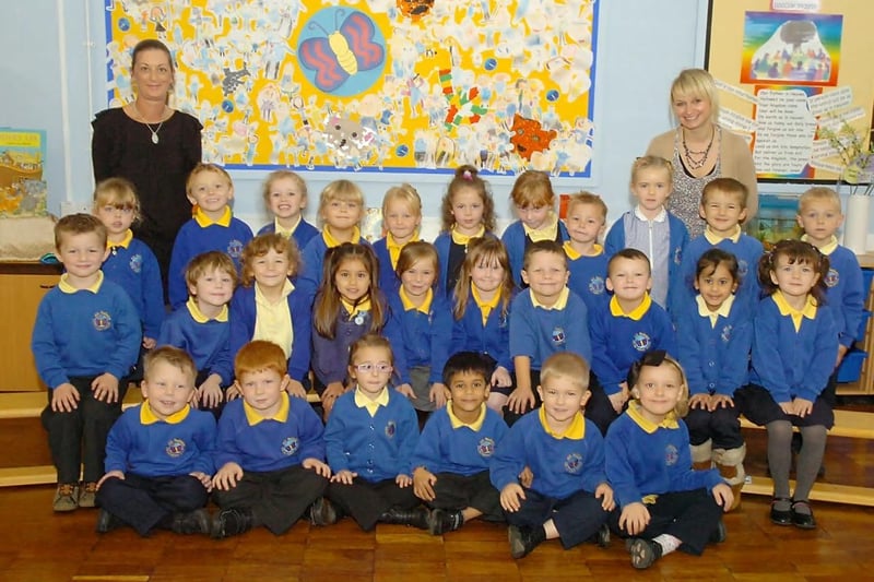 Caterpillars class 2010.Miss Shepherd and Miss Perry. Nicole Fiher, Callum , Sophie , Erica , Grace , Lucy , Molly , Alfie , Olivia , Kyle , Lewis .Middle - Calvin , Liam , Stephanie , India , Tia , Lucy , Declan , Bradleigh , Zara , Siobhan. Front - Jack , Billy , Isobel , Arun , Sam , Amelia .