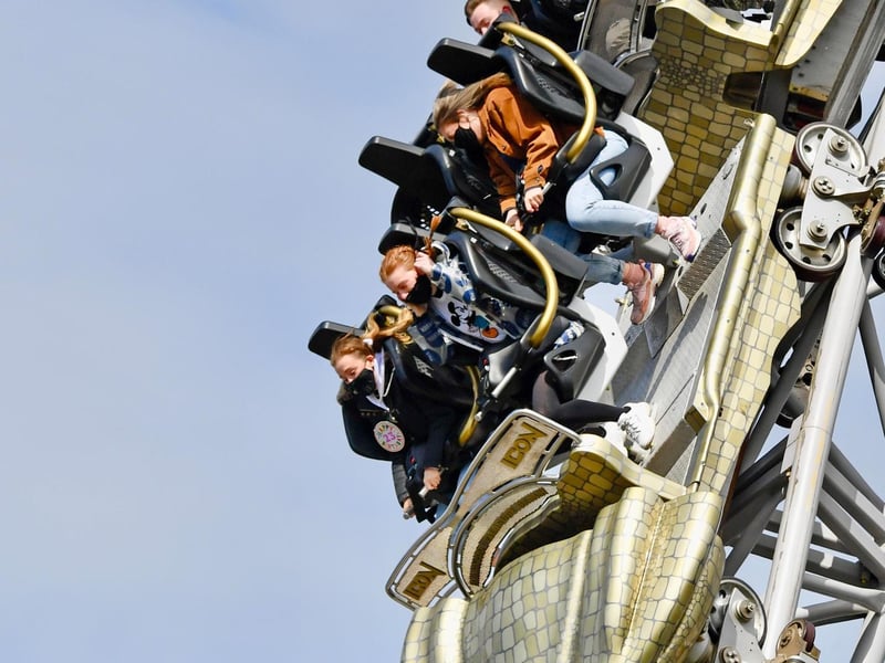 Wigan born actress Harriet Bibby celebrates her birthday at Blackpool Pleasure Beach during the park's 125th celebration season Pictures: Dave Nelson