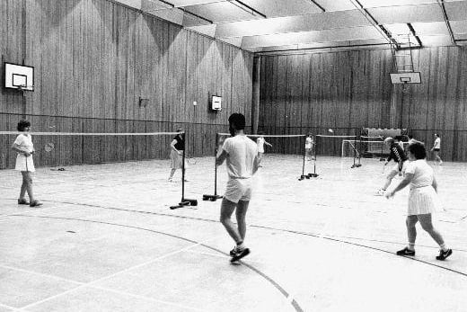Badminton players at Featherstone Sports Centre