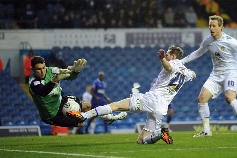 Aidy Whie fails to beat Ipswich Town goalkeeper Alex McCarthy during the Championship clash at Elland Road in January 2012. Leeds won 3-1.