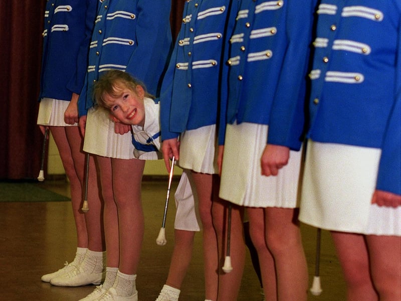 Finding a smile at the rehearsals is Rebecca Holmes one of the youngest members of Bramley majorettes who in January 2000 had been awarded money from Millennium Fund.