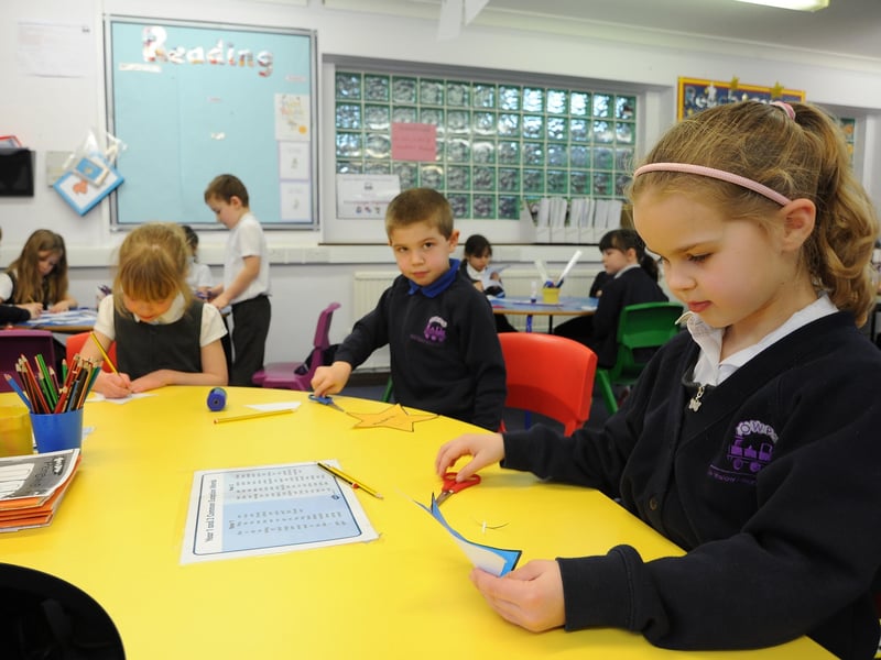 Year 2 pupils get stuck ino some crafts.