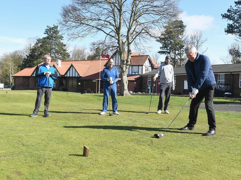 Sleaford Golf Club, L-R Chris Keogh, Jim Tliiey, Neil Yarwood, Pete Keogh. EMN-210329-163155001
