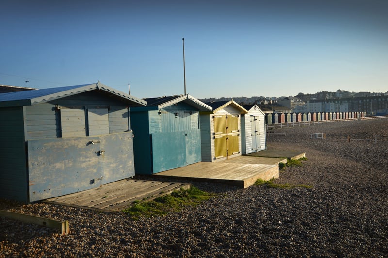 Beach huts in West St Leonards. SUS-210330-101716001