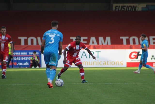 Showed good pace to drive Crawley on late on when they were doing most of the attacking. He had a late effort blocked off the line but it all seemed too little too late from a Crawley side which created very little throughout.
