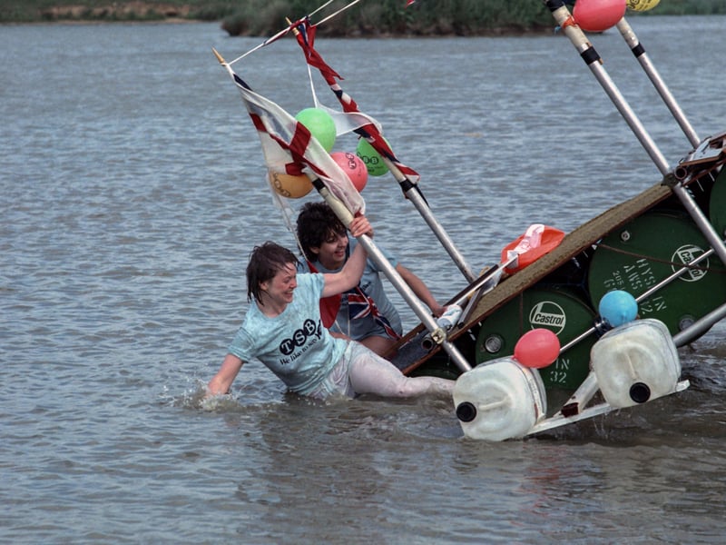 Do you any of the gallant rafters trying to keep their craft afloat?