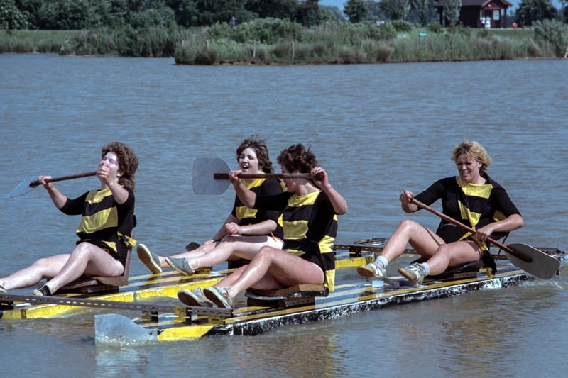 This team look like they are making great progress in a raft race in Peterborough. Do you know anyone in this picture from the 80s?