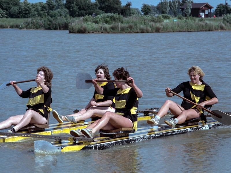 This team look like they are making great progress in a raft race in Peterborough. Do you know anyone in this picture from the 80s?