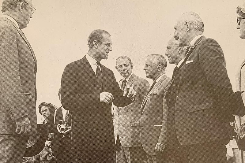 Prince Philip on his first visit to Peterborough.