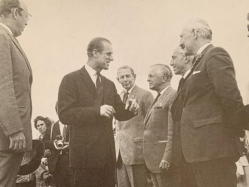 Prince Philip on his first visit to Peterborough.