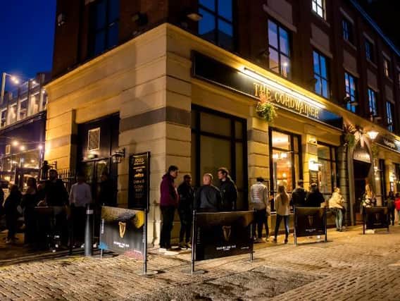 The queue at The Cordwainer in The Ridings, Northampton, on Saturday night. Photo: Leila Coker