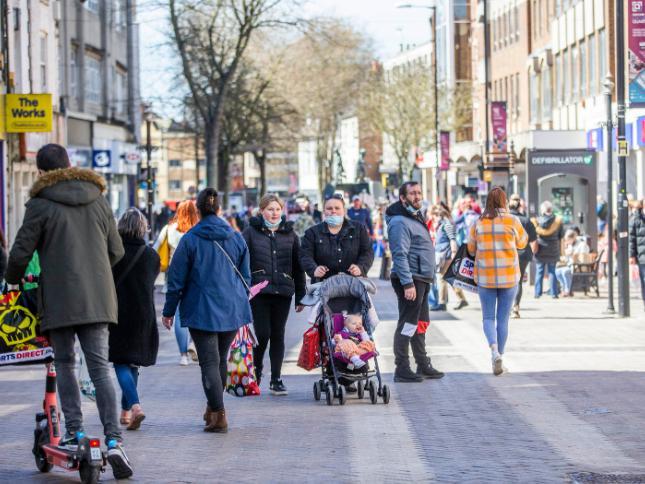 Northampton town centre on Saturday (April 17). Photo: Kirsty Edmonds