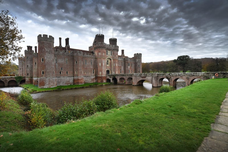 This brick-built castle is from the 15th century and is located near Herstmonceux, East Sussex. It is one of the oldest significant brick buildings still standing in England.