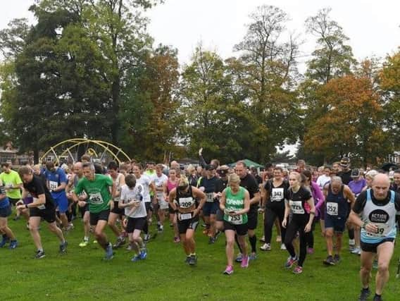 Spires and Steeples Challenge, runners and walkers at Metheringham Playing Field for the start of the 13-mile challenge. EMN-180503-090451002