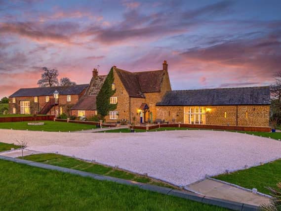 West Lodge converted farmhouse in Ecton is on the market for offers over 2million.
Listed by Fine & Country, marketed by Rightmove.