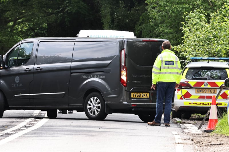 CRIME SCENE - POLICE TEAMS SEARCHING AFTER MARK WILLIAMS BODY FIND HERONS GHYLL SUS-210206-145141001
