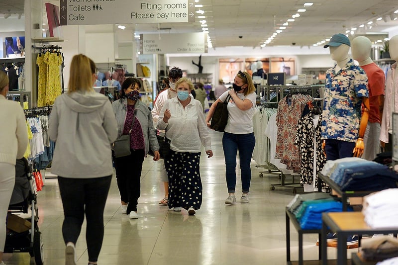 Stores opened at 8am on Friday morning as non-essential retails outlets reopen as lockdown restrictions are eased. Photo: George Sweeney / Derry Journal.  DER2117GS – 021