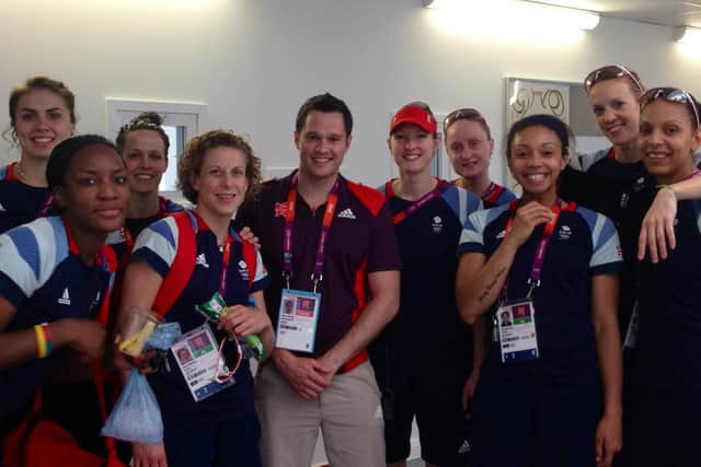 Martin with Team GB Women's volleyball team from the London 2012 Olympic Games.