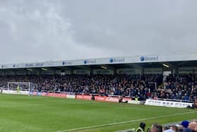 Hartlepool fans in the home end.