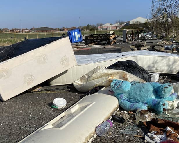 Fly tipping items left at Hartlepool's Oakesway Industrial Estate in 2020. Picture by FRANK REID