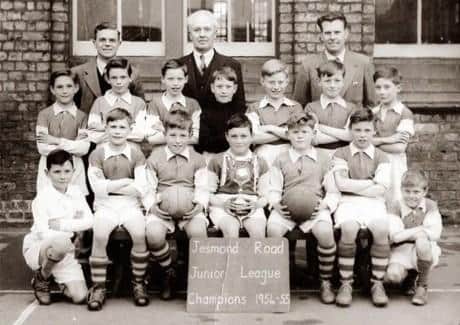 The Jesmond Road School football team in 1955.