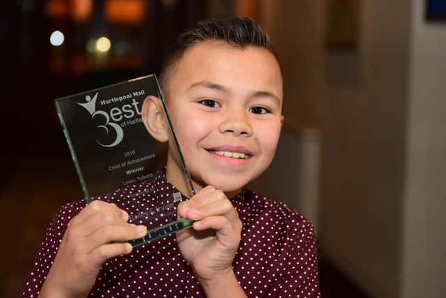 Back to 2018 when Lewin was the winner of the Child of Achievement trophy at the Best of Hartlepool Awards.