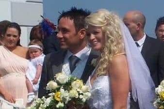 Paul and Hollie on their wedding day.