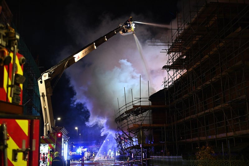 The nearby Wesley building, formerly a church, gym and nightclub, was also hit by fire in a suspected arson attack in November 2023.