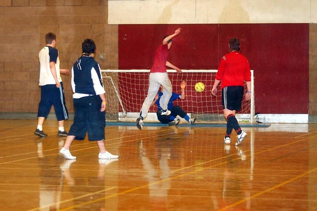 Football skills on show during a 5-a-side game in 2005.