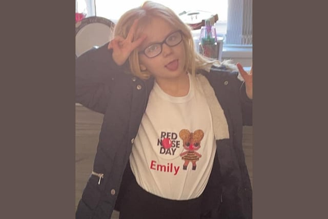 Emily doing her bit for the cause.