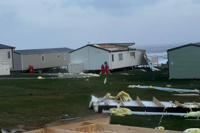 Damage at Crimdon Dene Holiday Park following Storm Arwen. Picture: Adam Reith, who was staying in the park at the time.
