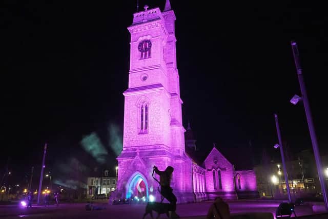 Among the buildings lit up by Hartlepool Borough Council to mark the anniversary of the first lockdown was Hartlepool Art Gallery, based at Christ Church, in Church Square.
