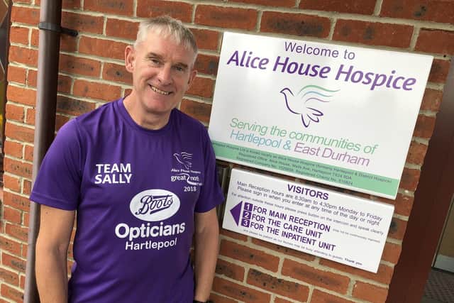 Phil Holbrook raises money for Alice House Hospice through his charity Team Sally named in memory of his late wife.