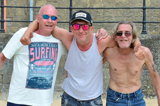 Sid French, Christopher Martin and Jamie Elder looking cool at Hartlepool's Fish Sands earlier this week.
