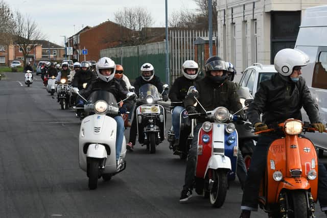 Members of Hartlepool Scooter Club arriving at last year's March of the Mods at the Corporation Sports and Social Club.