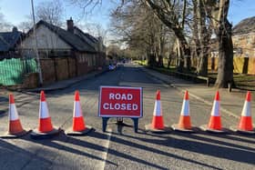 Elwick Road is closed at the Wooler Road junction due to concerns about the former ambulance station. Picture by FRANK REID