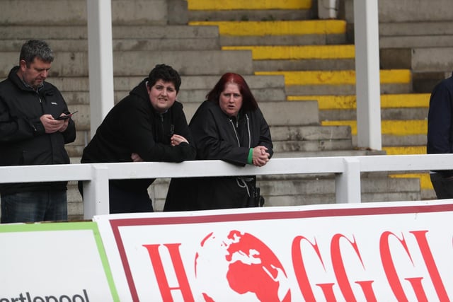 Hartlepool supporters watch on at the Suit Direct Stadium. (Photo: Mark Fletcher | MI News)