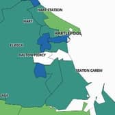 The nine areas in Hartlepool with the highest Covid case rates