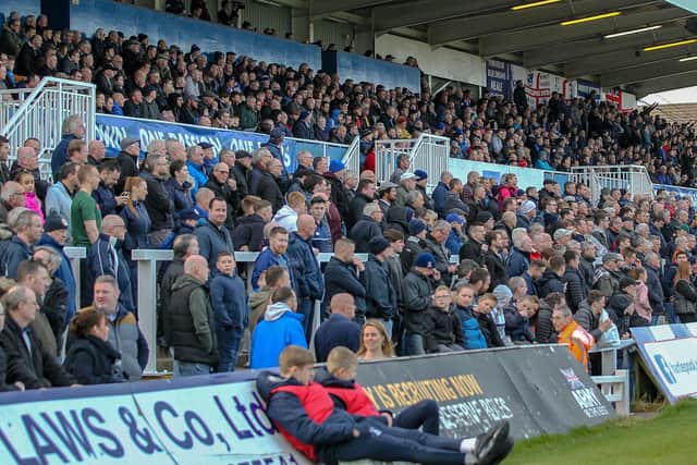 Hartlepool United fans at Victoria Park.