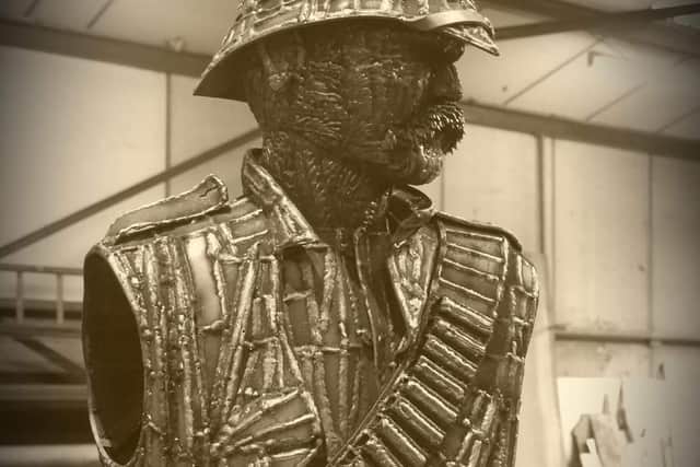 The new Boer War statue is taking shape.