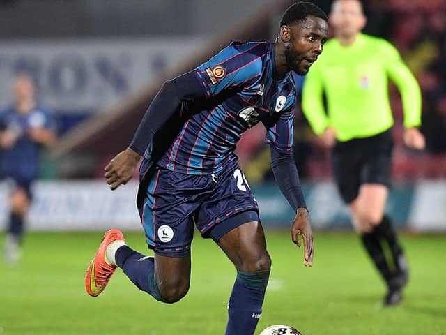 Emmanuel Dieseruvwe went off injured for Hartlepool United in the draw with Wealdstone