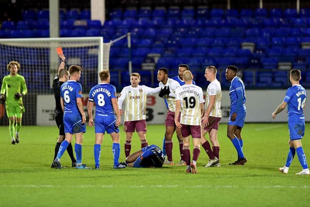 Hartlepool United faced Halifax Town at Victoria Park on Boxing Day (photo: Frank Reid)