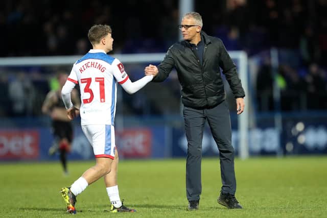 Former Hartlepool United manager Keith Curle often included academy players in his first team training sessions, including youngster Joe Kitching. (Credit: Mark Fletcher | MI News)