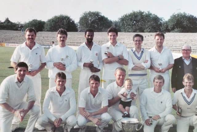 Ian Jackson (back row fourth left) with his Hartlepool team-mates after winning the Kerridge Cup in 1991.